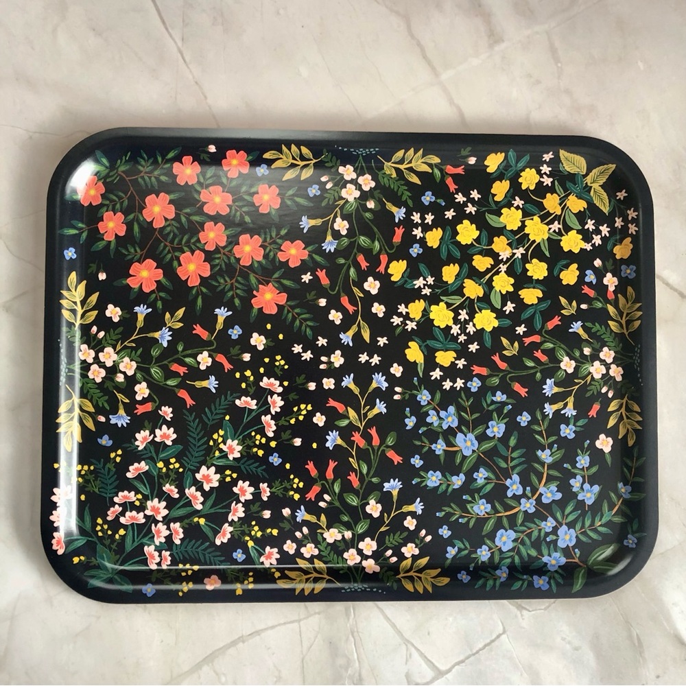 Brand New Rifle & Co Large Floral Print Wood Tray